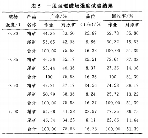 一段強磁磁場強度試驗結(jié)果